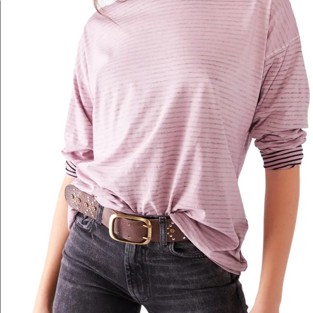 Be Free Mock Neck Stripe Tunic